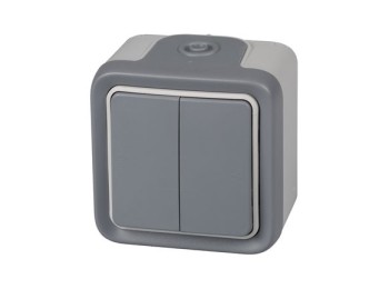 Conmutador superficie doble estanco ip55 plexo