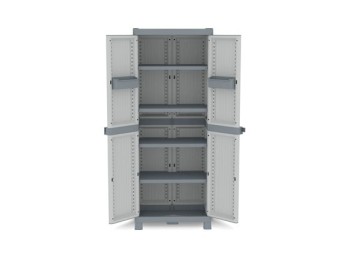 Armario resina con 4 estantes gris wave 181,8 x 70 x 43,8 cm