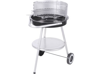 Barbacoa carbon redonda con ruedas Ø 51 x 81 cm