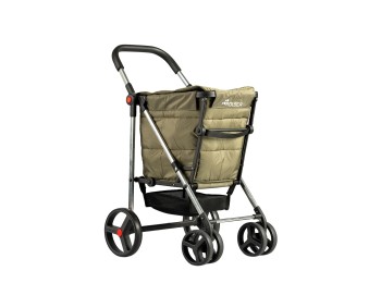 Carro compra 4 ruedas giratorias plegable basket polar kaki