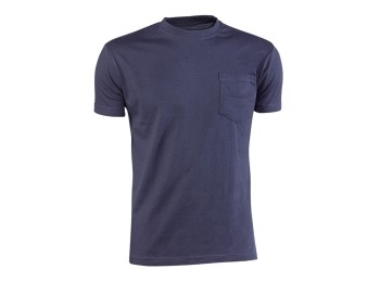 Camiseta algodon 140 gr con bolsillo azul talla s