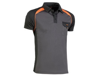 Polo top range coolway gris / naranja talla s