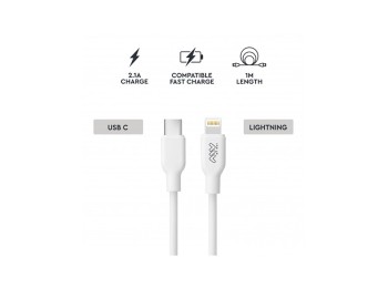 Cable cargador usb ´c´ salida ligtining 20w 1 metro blanco