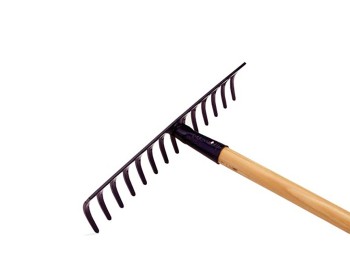 Rastrillo jardin 12 puas 32 cm con mango de 150 cm