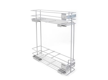 Emuca Botellero lateral extraíble Supra con cierre suave, Módulo 150mm, Pintado aluminio, Acero