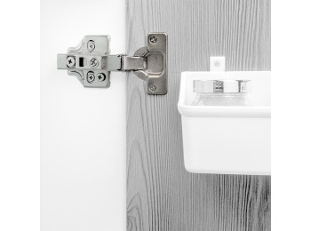 Emuca Kit de bisagra codo X91 con cierre suave y suplemento para atornillar, Titanio, Acero, 20 ud.