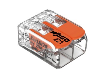 Borna de conexion rapida 2 vias 4mm2 100 und. 221-412