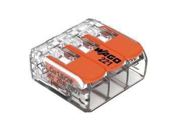 Borna de conexion rapida 3 vias 4mm2 50 und. 221-413