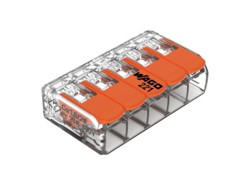 Borna de conexion rapida 5 vias 4mm2 25 und. 221-415