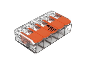 Borna de conexion rapida 5 vias 6mm2 15 und. 221-615