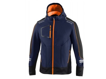 Chaqueta tech softshell azul / naranja fluor talla m