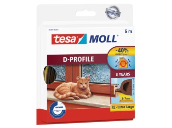 Burlete caucho perfil d marron 6 m x 9 mm tesamoll