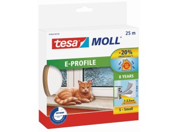 Burlete caucho perfil e blanco 25 m x 9 mm tesamoll