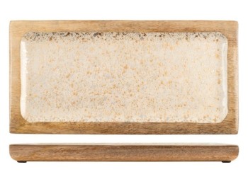 Bandeja madera decorada metaldrops 30 x 15 cm