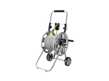 Carro portamanguera metalico manguera de 20 m y accesorios