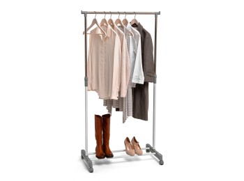 Perchero con ruedas 75 x 42 x 98-165 cm gris