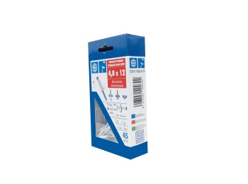 Remache cabeza alomada Ø 4,0 x 12 mm bralo 45 uds blanco