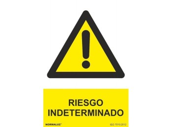 Señal peligro riesgo indeterminado pvc 0,7mm 210x300mm