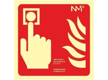 Señal pulsador pvc normaluz 1mm clase a 210x210mm