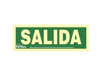 Señal salida pvc normaluz 1mm clase a 105x300mm