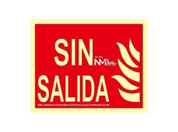 Señal sin salida pvc normaluz 1mm clase a 320x160mm