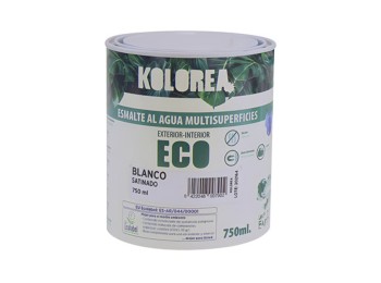 Esmalte al agua eco satinado kolorea 750 ml blanco