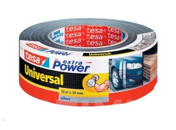 Cinta americana universal extra power 50 m x 50 mm plata
