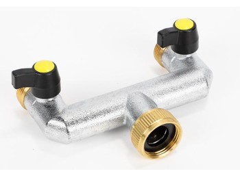 Distribuidor 2 vias laton natuur