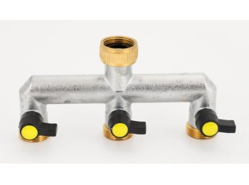 Distribuidor 3 vias laton natuur