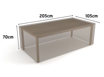 Funda mesa rectangular vison nortene 205 x 105 x h 70