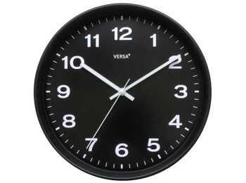Reloj pared redondo Ø30,5 cm - negro versa