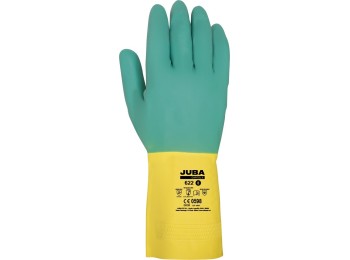 Guante latex bicolor flocado talla 6 juba