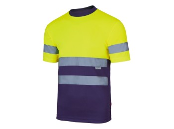 Camiseta tecnica alta visibilidad marino / amarillo fluor ta