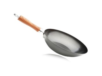 Wok induccion de acero de carbono mango madera 32 cm wecook!