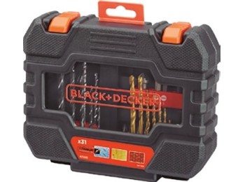 Brocas + puntas atornillar juego 31 piezas black & decker