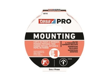Cinta doble cara mounting pro estucos/papel/pared 5 m x 19 m