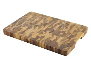 Tabla cortar madera acacia profesional 43 x 30 x 3 cm metalt
