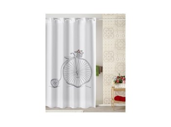 Cortina baño estampado bike 180 x 200 cm poliester atenas