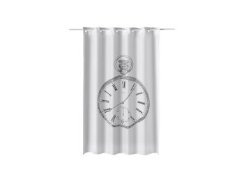 Cortina baño estampado reloj 180 x 200 cm poliester atenas