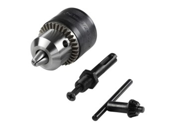 Portabrocas manual 13 mm + adaptador sds plus + llave de apr