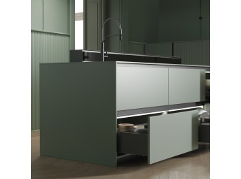 Emuca Cajón exterior Vertex con regulación 3D de altura 178mm, 40kg, profundidad 450mm, Acero, Gris antracita