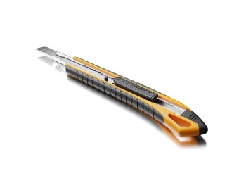 Cuter 9 mm bicomponente en abs + tpr autobloqueo, hoja: sk2h