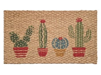 Felpudo coco trenzado cactus 40 x 70 cm dintex