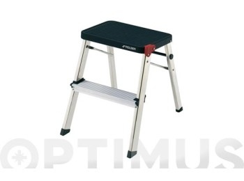 Taburete aluminio 2 peldaÑos homologado m/2 negro rolser