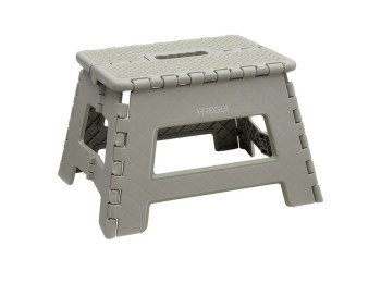 Taburete plegable gris 29x22x22cm arregui