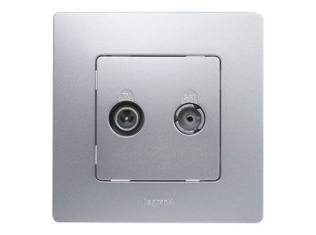 Toma de television intermedia plata serie niloe legrand