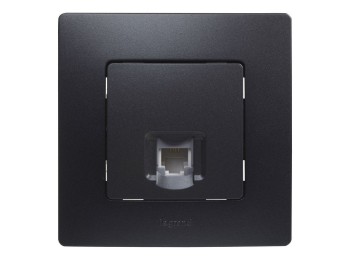 Toma telefono negra serie niloe legrand