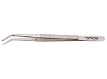 Pinza precision punta curva niquelada 155 mm tecwerk