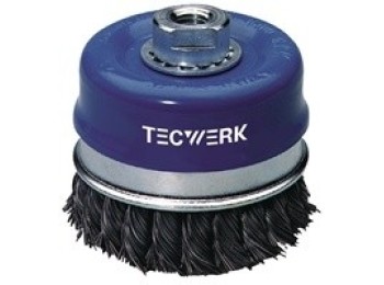 Cepillo taza amoladora 065mm alambre trenzado 0,50mm tecwerk