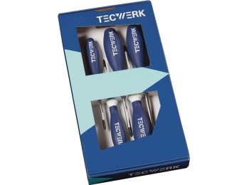 Destornilladores jgo 6 pzs: 2 pz + 4 plana m/multicomponente